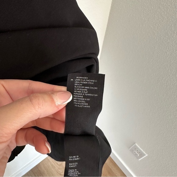 COS Asymmetrical Hem High Low Dress Solid Black Side Pleated Size M Women’s - Picture 10 of 10